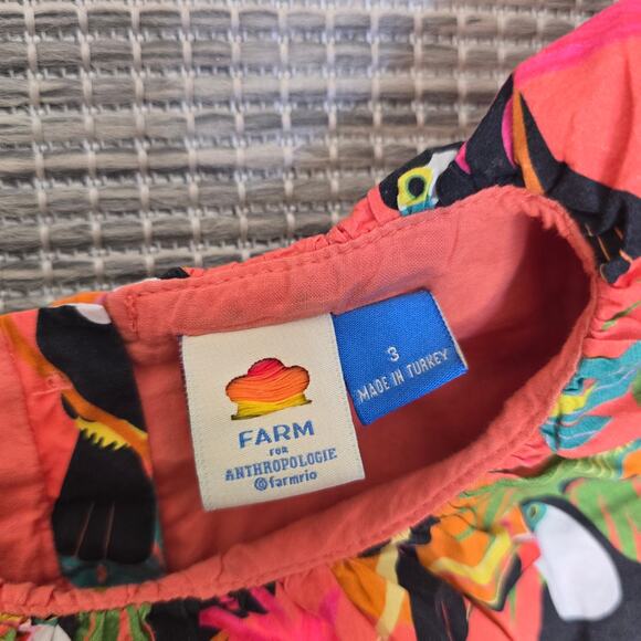 Farm Rio Anthropologie Dress Girls 3T Toucan Birds Tropical Ruffled Travel Beach - Picture 5 of 10